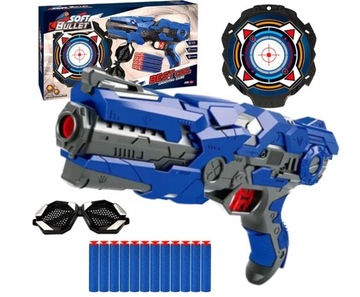 Pistolet, karabin na strzałki piankowe, tarcza ,strzałki, okulary