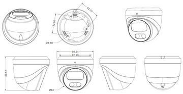 IP-камера для мониторинга PoE 5MPx 2,8 мм + АУДИО, купол IP67