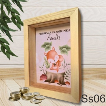 3D деревянная копилка со стеклом, персонализированная с именем, отличный подарок