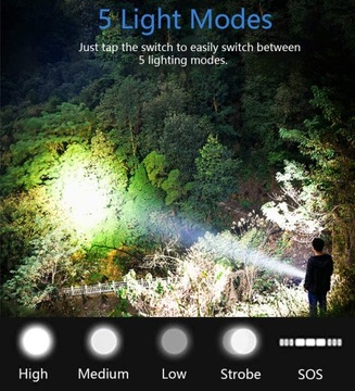 XHP70 мощный перезаряжаемый светодиодный фонарик 4