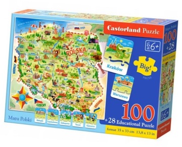PUZZLE EDUKACYJNE MAPA POLSKI 6+ CASTORLAND