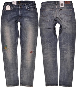 LEE spodnie SLIM straight jeans blue ELLY W30 L33