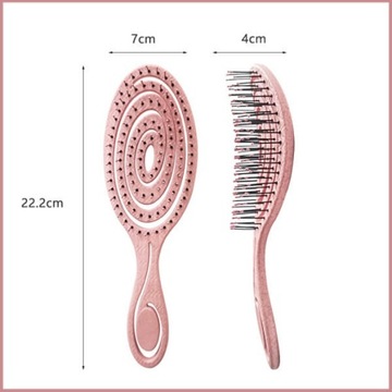 Биоразлагаемая спиральная щетка для волос YEYE, розовая