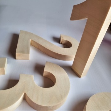 Деревянные цифры, деревянные цифры, 30 см, классика.