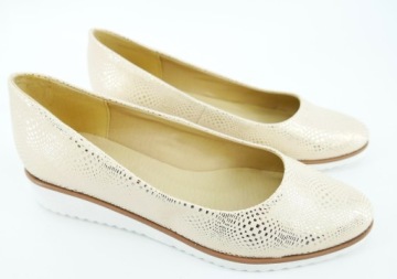 SKORPIO ПОЛЬСКИЕ ЗОЛОТЫЕ ТУФЛИ БАЛЛЕРИНА ТУФЛИ НА ТЕХНИКЕ R40