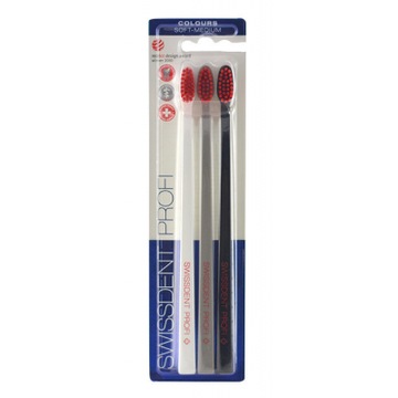 Swissdent Profi Colours szczoteczki do zębów soft-medium 3 szt.