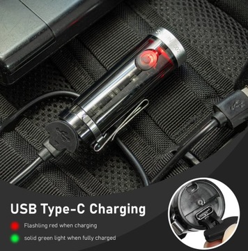 Sofirn SC02 Mini latarka 320 lm USB C Akumulatorowy EDC Światło Wysoki CRI