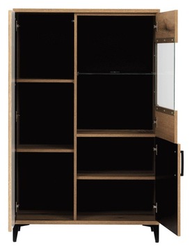 ARIS AS06 витрина, имитация дуба/черный глянец, LIVEO, БЕСПЛАТНО, быстро