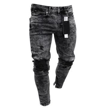 Jeans Men Pants Wash Solid Color Multi Pockets Den