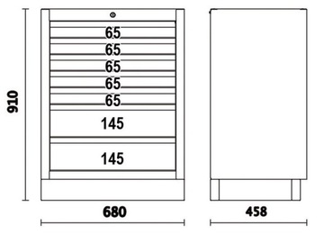 БЕТА ШКАФ С 7 ЯЩИКАМИ 4500/C45PRO/M7
