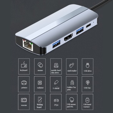 BYL-2206 Адаптер USB-C/Type-C к USB-концентратору 9 в 1