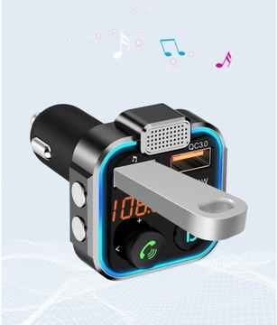 TRANSMITER AUDIO FM MP3 BT SZYBKA ŁADOWARKA 3X USB QC 3.0 RGB