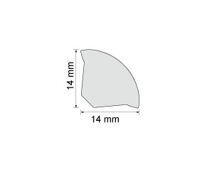 Четвертькруглая ДУБ ВИНЧЕСТЕР ПВХ, длина 250 см, ширина 14 мм