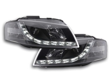 Lampy przód Daylight LED DRL Audi A3 8P 03- Czarne