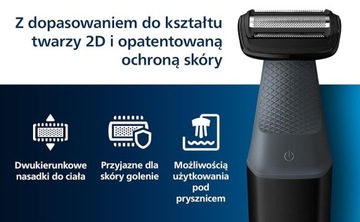 GOLARKA TRYMER DO CIAŁA PHILIPS Bodygroom AKUMULATOR wodoodporny
