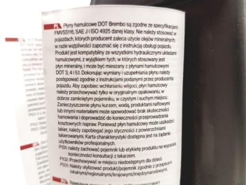 ТОРМОЗНАЯ ЖИДКОСТЬ BREMBO DOT-4 DOT 4 500 МЛ 0,5 Л