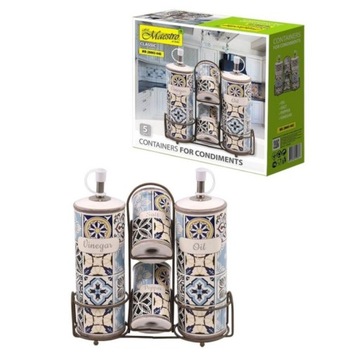 Ceramiczny Zestaw do przypraw 5 elementów 'HOLIDAY IN PORTO'