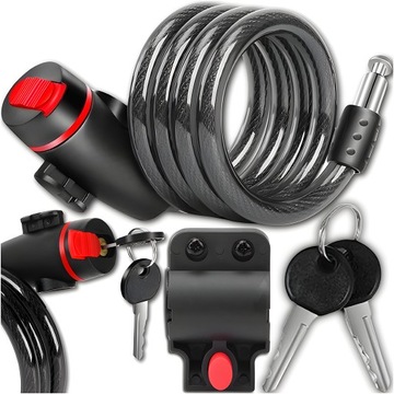 ZAPIĘCIE ROWEROWE BLOKADA DO ROWERU ZABEZPIECZENIE NA KLUCZYK MOCNA LINKA