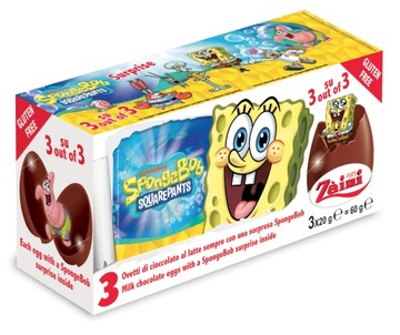 CZEKOLADOWE JAJKA NIESPODZIANKI SPONGEBOB 3-PAK