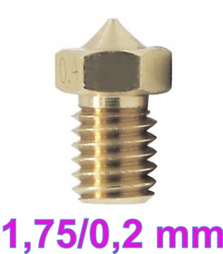 dysza drukarki 3D - 0,2mm/6mm, filament 1,75mm
