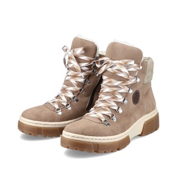 RIEKER buty, botki, trzewiki, trapery beżowe X8647