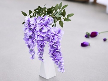 ИСКУССТВЕННАЯ ГЛИЦИНИЦИЯ ПУРПУРНАЯ XXL 100 см ДЕКОРАТИВНАЯ ВЕТКА ЦВЕТЫ ГЛИЦИНИЦИИ