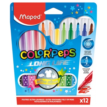 Pisaki trókątne Maped Colorpeps Long Life 12 kolorów w kartonowym etui
