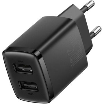 Быстрое зарядное устройство Baseus 2x USB-A, 10,5 Вт