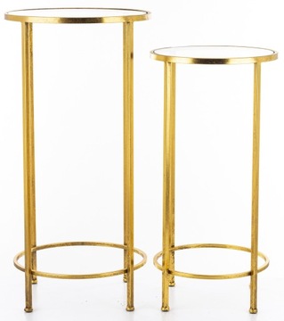 НАБОР ИЗ 2-х ГЛАМУРНЫХ МЕТАЛЛИЧЕСКИХ СТОЛИКОВ