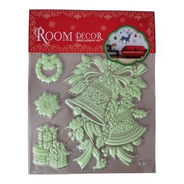 ФЛУОРЕСЦЕНТНЫЕ РОЖДЕСТВЕНСКИЕ НАКЛЕЙКИ НА ОКНА И СТЕНЫ СВЕТЯТСЯ В ТЕМНОТЕ