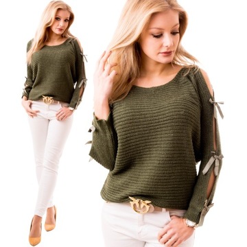 LUŹNY Modny KOBIECY SWETER Sweterek Oversize