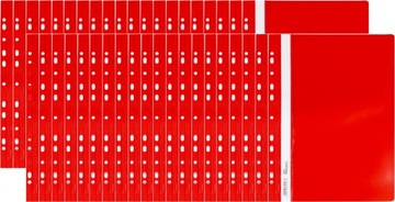 100szt Skoroszyt plastikowy oczkowy A4 czerwony