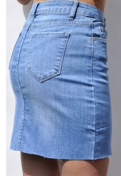 #E1157 BŁĘKITNA JEANS denim MINIÓWA SPÓDNICA M