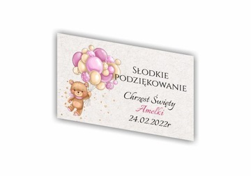 Naklejki na ciasto PODZIĘKOWANIE Chrzest Święty