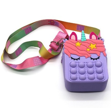 TOREBKA POPIT SASZETKA PUSH BUBBLE PORTFEL UNICORN DLA DZIEWCZYNKI fiolet