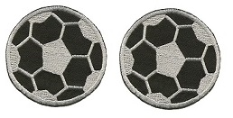 Piłka nożna para 6cm naszywka haft szare SM Termo na bluzy spodnie dres