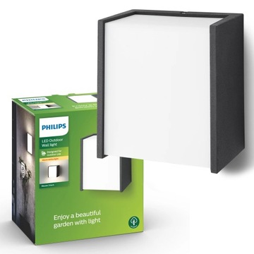 PHILIPS LAMPA ogrodowa LED KINKIET elewacyjny MACAW 3W 2700K czarny