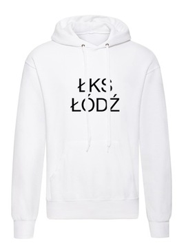 BLUZA Z KAPTUREM ŁKS MĘSKA BIAŁA L