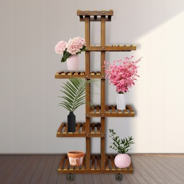 ДЕРЕВЯННАЯ ПОДСТАВКА ДЛЯ ЦВЕТОВ ПОДСТАВКА ДЛЯ ЦВЕТОВ ПОЛКА 113 см МНОГОУРОВНЕВАЯ