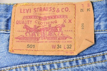 LEVIS STRAUSS 501 SPODNIE JEANSy USA w34-L32