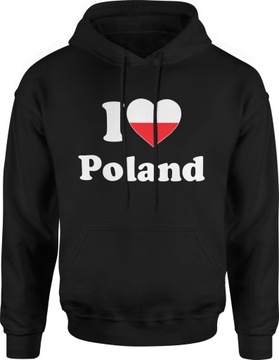 BLUZA POLSKA PATRIOTYCZNA I LOVE POLAND MĘSKA R. L Z KAPTUREM DRESOWA