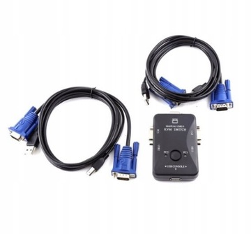 2 Port USB PRZEŁĄCZNIK KVM VGA kable do komputera