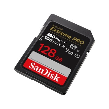 Карта памяти SD SanDisk EXTREME PRO 128 ГБ, 280 МБ/с.
