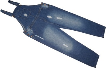 JANINA_48_ SPODNIE jeans OGRODNICZKI rurki V034