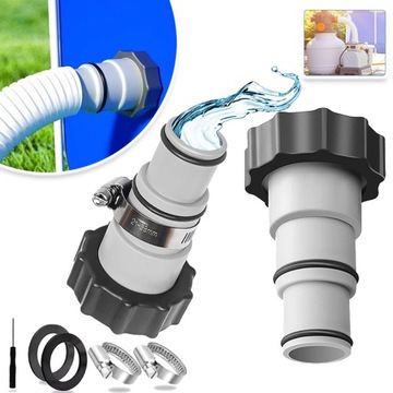 2SZT ADAPTER WĘŻA BASENOWEGO 32-38MM DO FILTRA POMPY GŁĘBINOWEJ INTEX