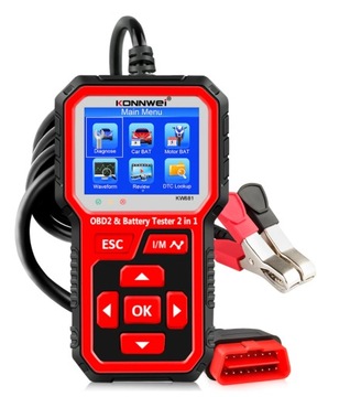 KONNWEI KW681 ТЕСТЕР АККУМУЛЯТОРА 2в1 OBDII ДИАГНОСТИКА
