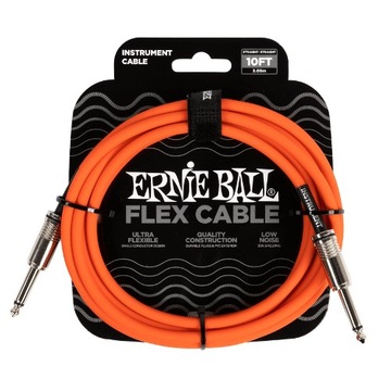 Ernie Ball 6416 Profesjonalny kabel gitarowy 3m pomarańczowy