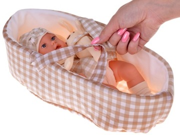 Кукла Baby Newborn в серой шапке, платье и талисмане кролике ZA5007