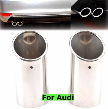2X KONCOVKA VÝFUKOVÝ TRUBKA DO VW GOLF 6 7 POLO 6R AUDI A1/3 STŘÍBRNÁ