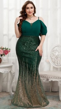 SHEIN PLUS SIZE SUKIENKA ZIELONA ZDOBIONA 52 1V7C